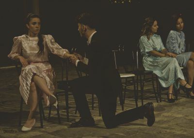 Actriz María Shez en la obra "Querer o no querer" adaptación del "Desdén con el desdén" escena 9